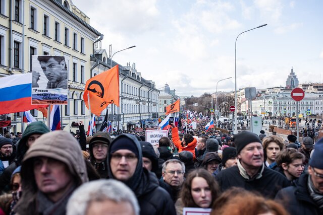 Марш памяти Бориса Немцова в Москве. Фотография