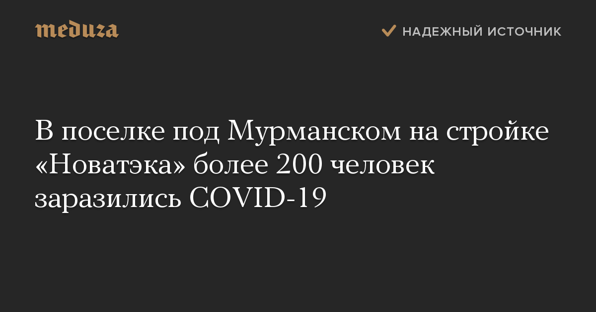 В поселке под Мурманском на стройке «Новатэка» более 200 человек заразились COVID-19