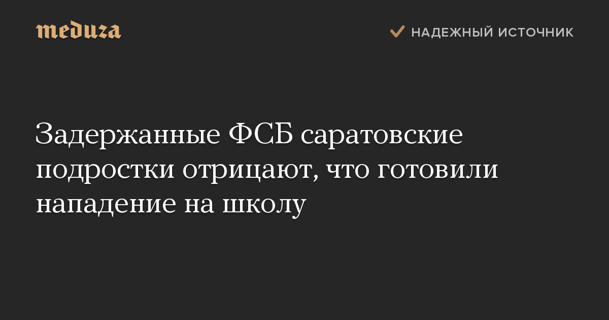 Задержанные ФСБ саратовские подростки отрицают, что готовили нападение на школу