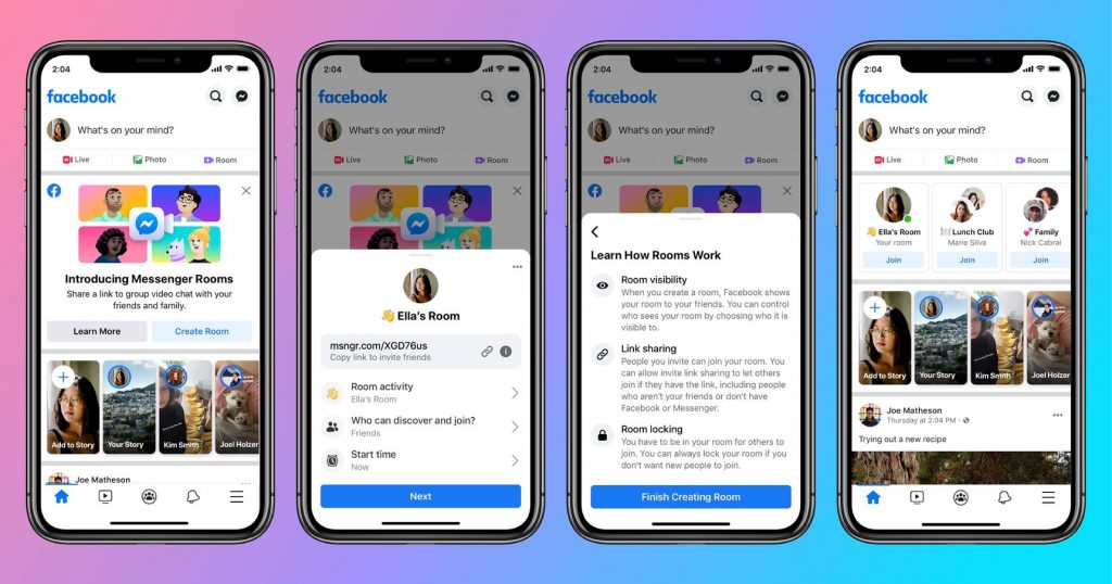 Facebook представила сервис для видеозвонков Messenger Rooms с участием до 50 человек