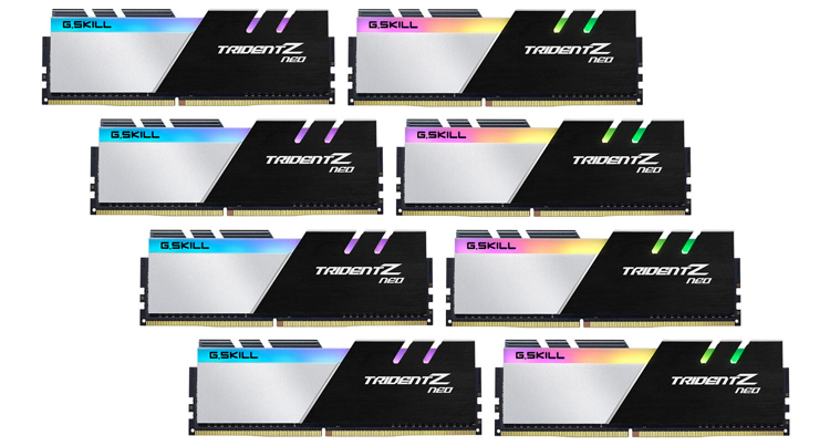 G.Skill выпустила комплект памяти Trident-Z Neo DDR4-3600 объёмом 256 Гбайт для Threadripper