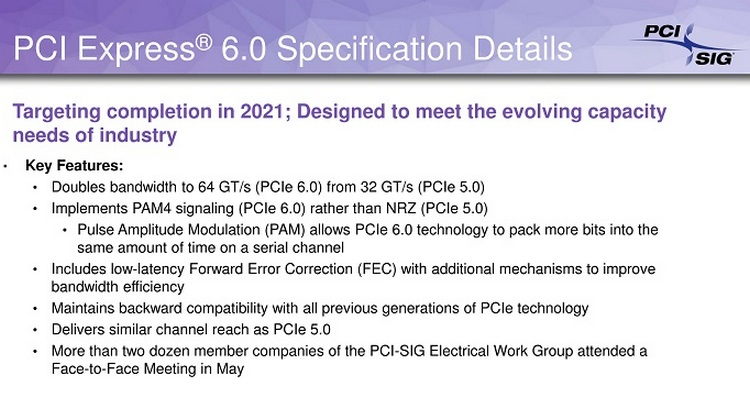 Стандарт PCIe 6.0 может быть утверждён уже в следующем году