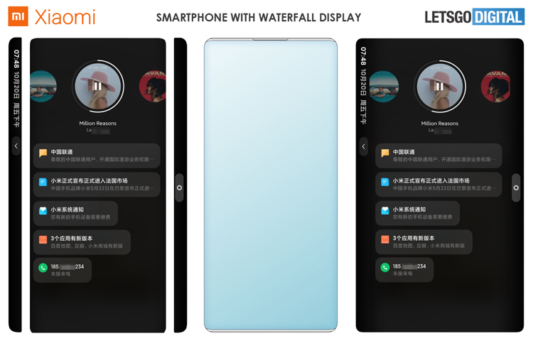 Патент проливает свет на смартфон Xiaomi с дисплеем Waterfall
