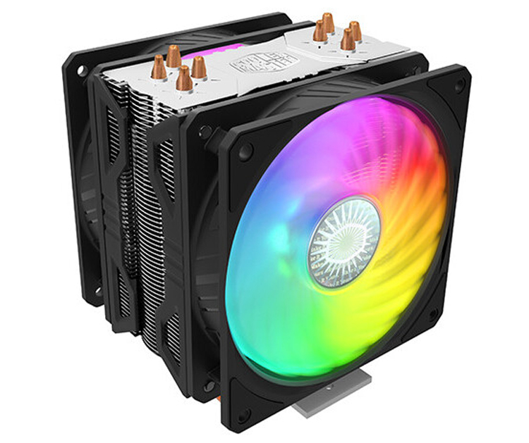 Охладитель Cooler Master Hyper 212 ARGB Turbo оснащён двумя вентиляторами Sickleflow 120 ARGB