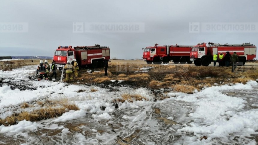 Первые кадры с места падения Ми-8 на Чукотке