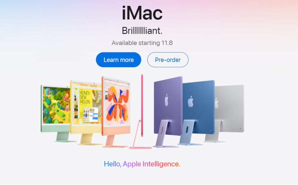 Apple представила новый iMac с процессором M4 и «яблочным интеллектом»