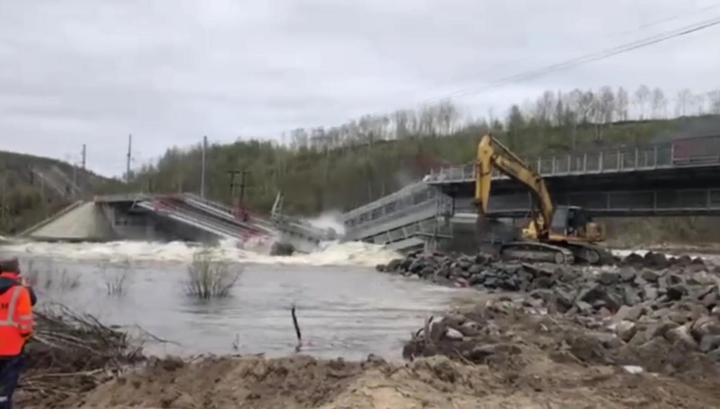 Железнодорожный мост рухнул под Мурманском во время ремонтных работ