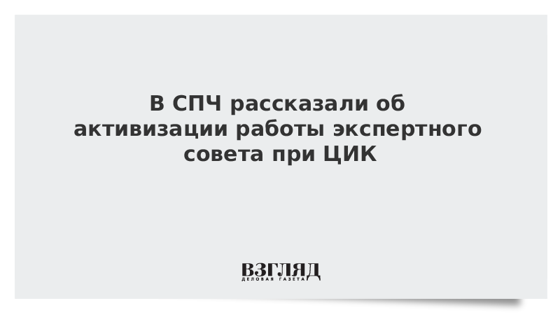 В СПЧ рассказали об активизации работы экспертного совета при ЦИК