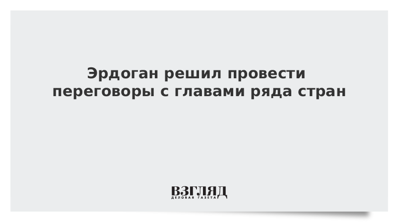 Эрдоган решил провести переговоры с главами ряда стран