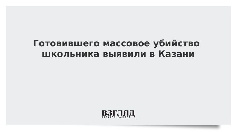 Готовившего массовое убийство школьника выявили в Казани