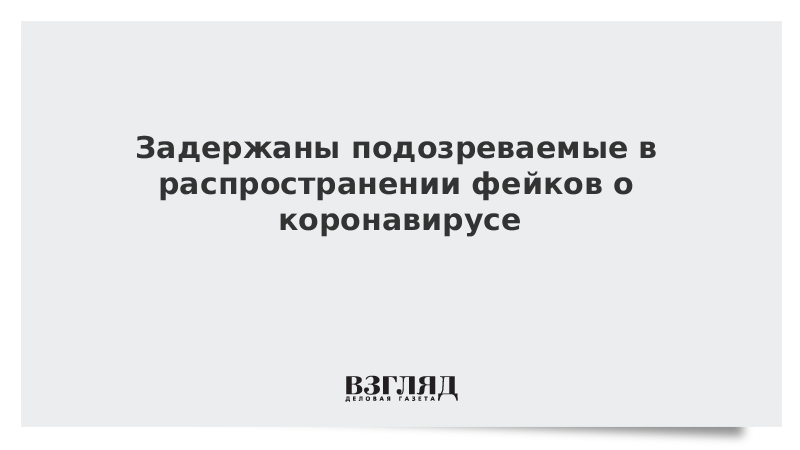 Задержаны подозреваемые в распространении фейков о коронавирусе