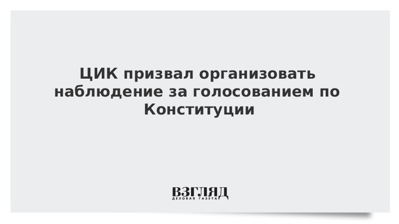 ЦИК призвал организовать наблюдение за голосованием по Конституции