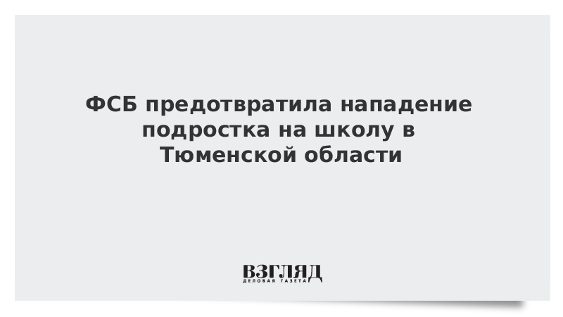 ФСБ предотвратила нападение подростка на школу в Тюменской области