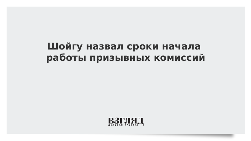 Шойгу назвал сроки начала работы призывных комиссий