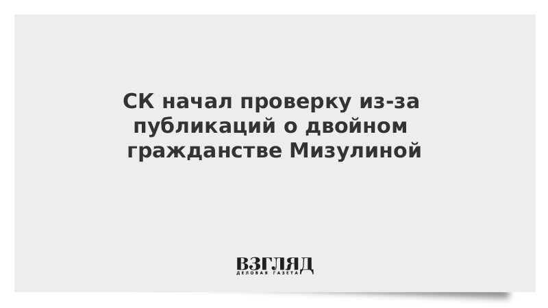 СК начал проверку из-за публикаций о двойном гражданстве Мизулиной