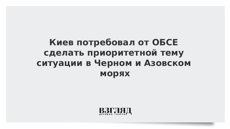 Киев потребовал от ОБСЕ сделать приоритетной тему ситуации в Черном и Азовском морях