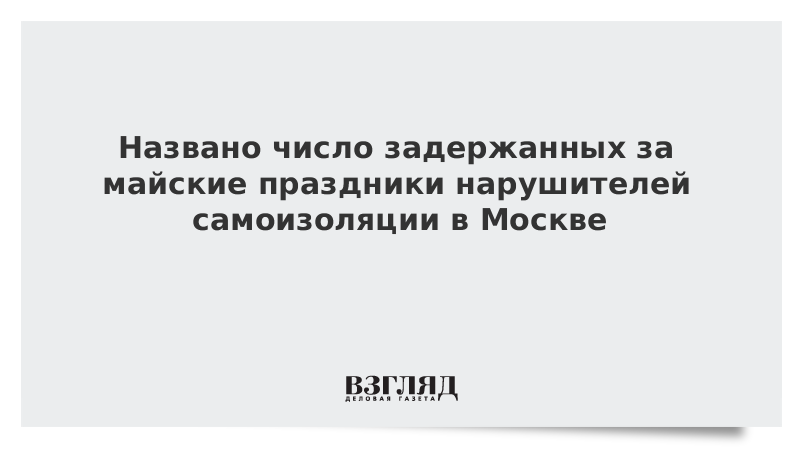 Названо число задержанных за майские праздники нарушителей самоизоляции в Москве