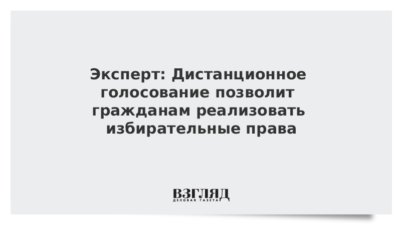 Эксперт: Дистанционное голосование позволит гражданам реализовать избирательные права