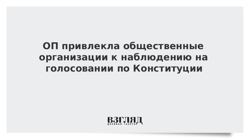 ОП привлекла общественные организации к наблюдению на голосовании по Конституции