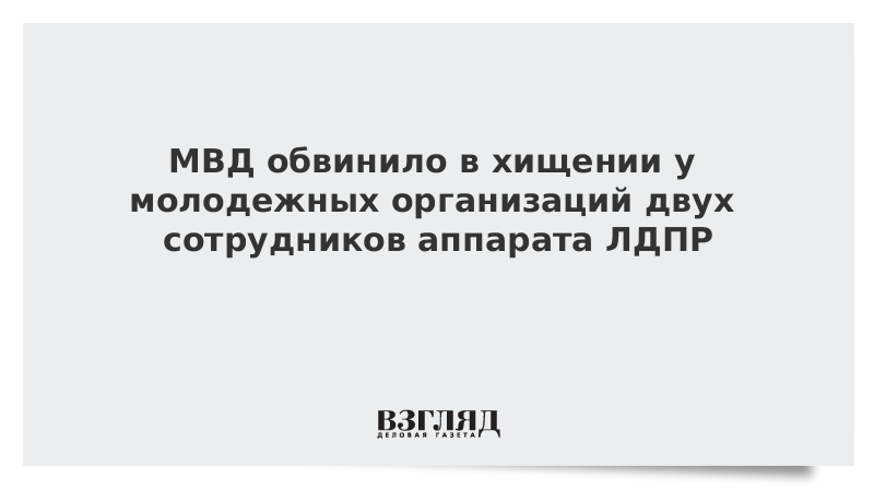 МВД обвинило в хищении у молодежных организаций двух сотрудников аппарата ЛДПР