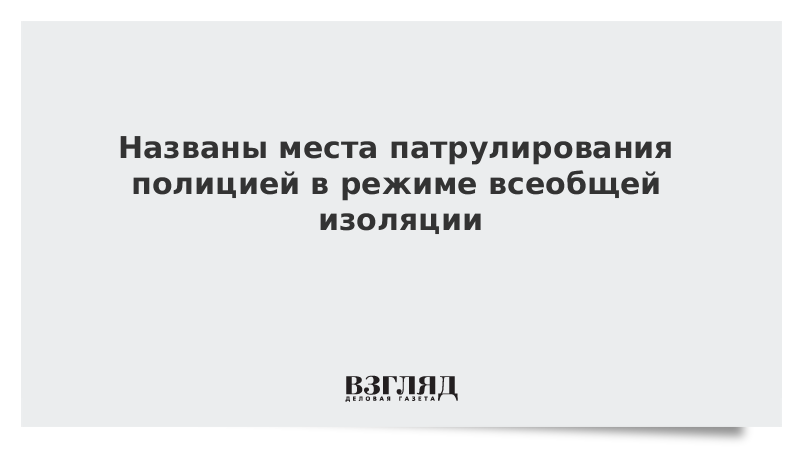 Названы места патрулирования полицией в режиме всеобщей изоляции