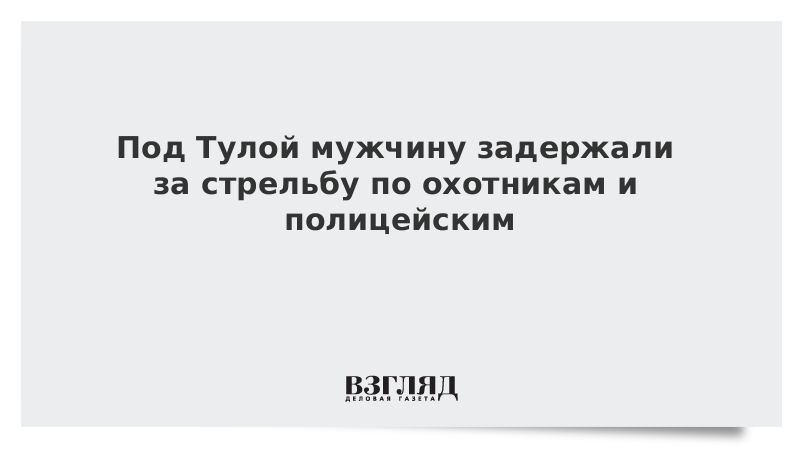 Под Тулой мужчину задержали за стрельбу по охотникам и полицейским