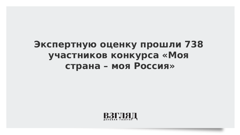 Экспертную оценку прошли 738 участников конкурса «Моя страна – моя Россия»