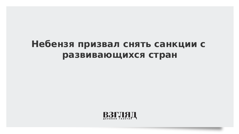 Небензя призвал снять санкции с развивающихся стран