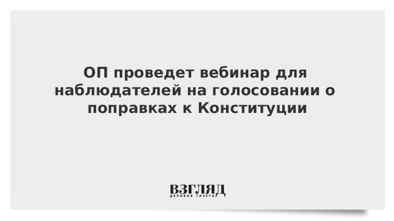 ОП проведет вебинар для наблюдателей на голосовании о поправках к Конституции