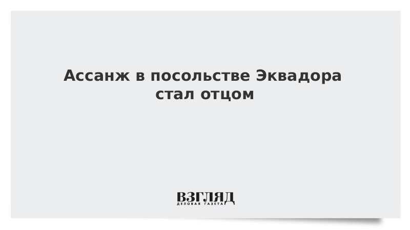 Ассанж во время проживания в посольстве Эквадора стал отцом