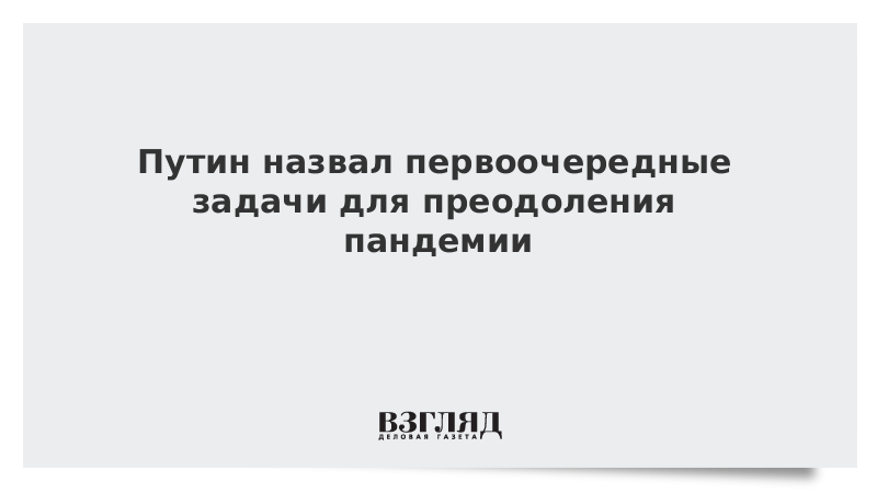 Путин назвал первоочередные задачи для преодоления пандемии