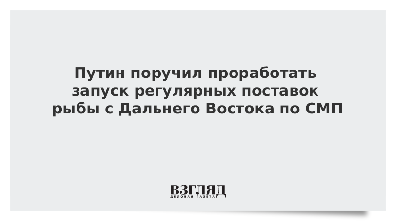 Путин поручил проработать запуск регулярных поставок рыбы с Дальнего Востока по СМП