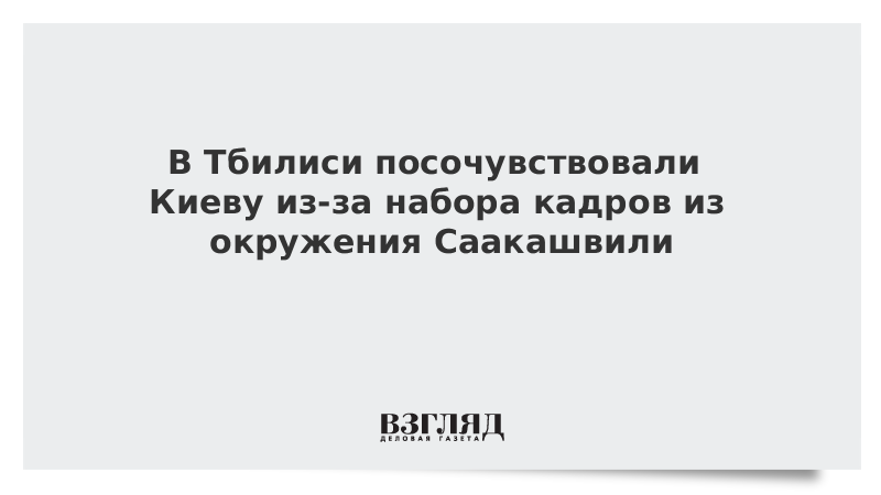 В Тбилиси посочувствовали Киеву из-за набора кадров из окружения Саакашвили