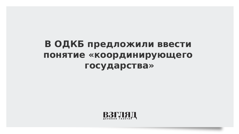 В ОДКБ предложили ввести понятие «координирующего государства»