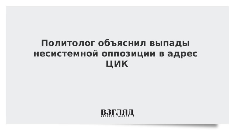 Политолог объяснил выпады несистемной оппозиции в адрес ЦИК