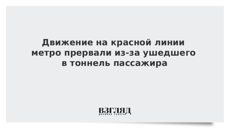 Движение на красной линии метро прервали из-за ушедшего в тоннель пассажира